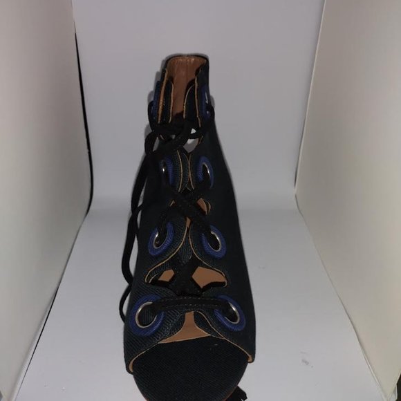Laurence decade black and navy blue front lace up shoes size 7 - Picture 5 of 9